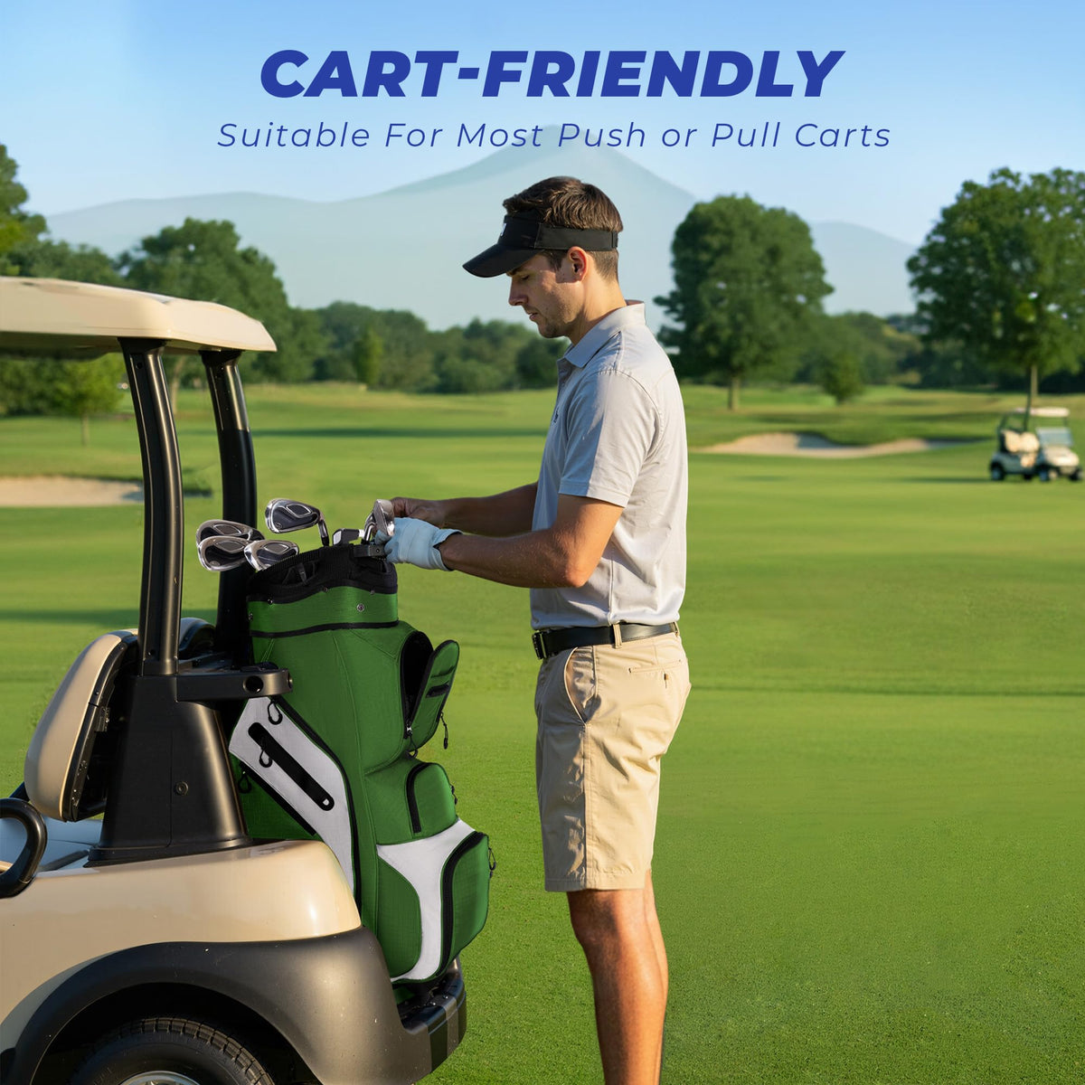 Sturdum insulated cooler pocket keeps drinks cold between holes.