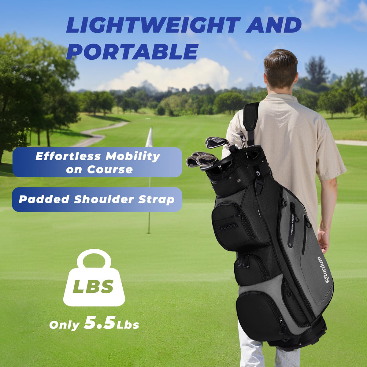 Sturdum bag is lightweight with reinforced base for stability on carts.