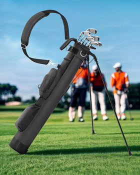 Sturdum Golf bag folds flat for easy storage.