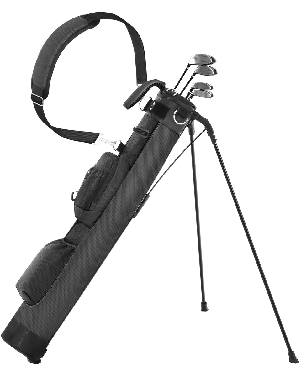 Sturdum golf lightweight stand bag closeup highlights rugged nylon construction for durability on rough terrain