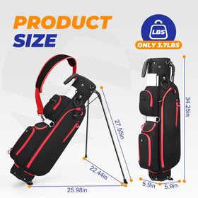 Sturdum golf stand bag with 3-way dividers ensures quick club access on the course