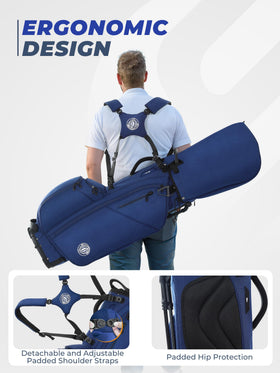 Sturdum insulated cooler pocket stores drinks and snacks on the course.