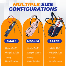 Sturdum golf stand bag weighs 3.7 lbs for easy carrying.