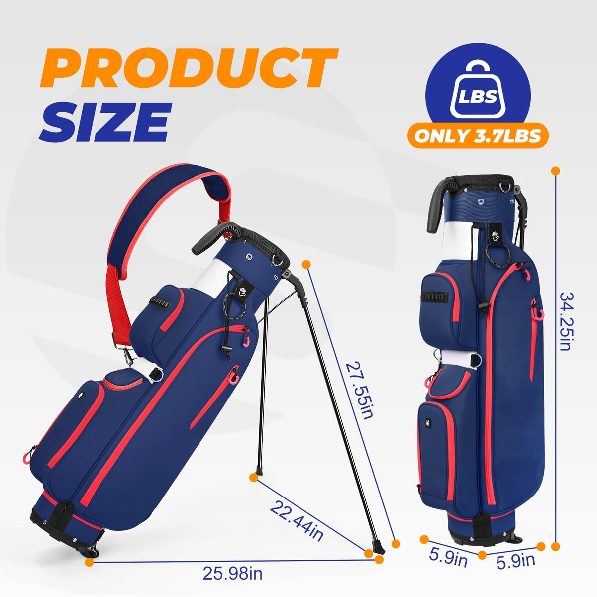 Sturdum golf stand bag features seven pockets including insulated cooler pocket