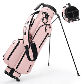 Sturdum golf stand bag seven pockets keep belongings organized during rounds.