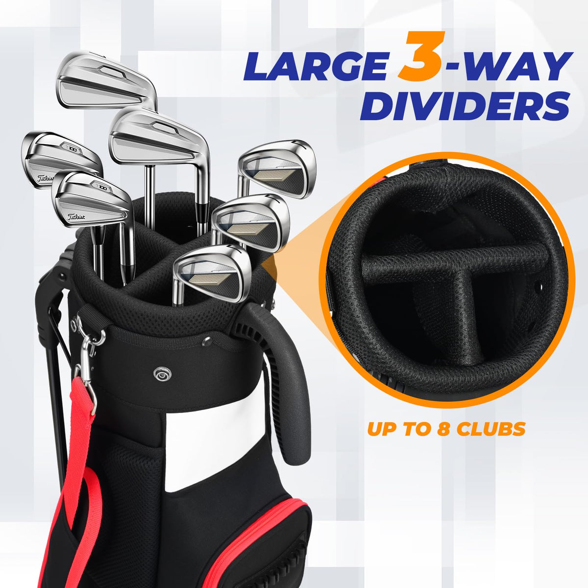 Sturdum golf stand bag seven-pocket layout keeps essentials organized during rounds