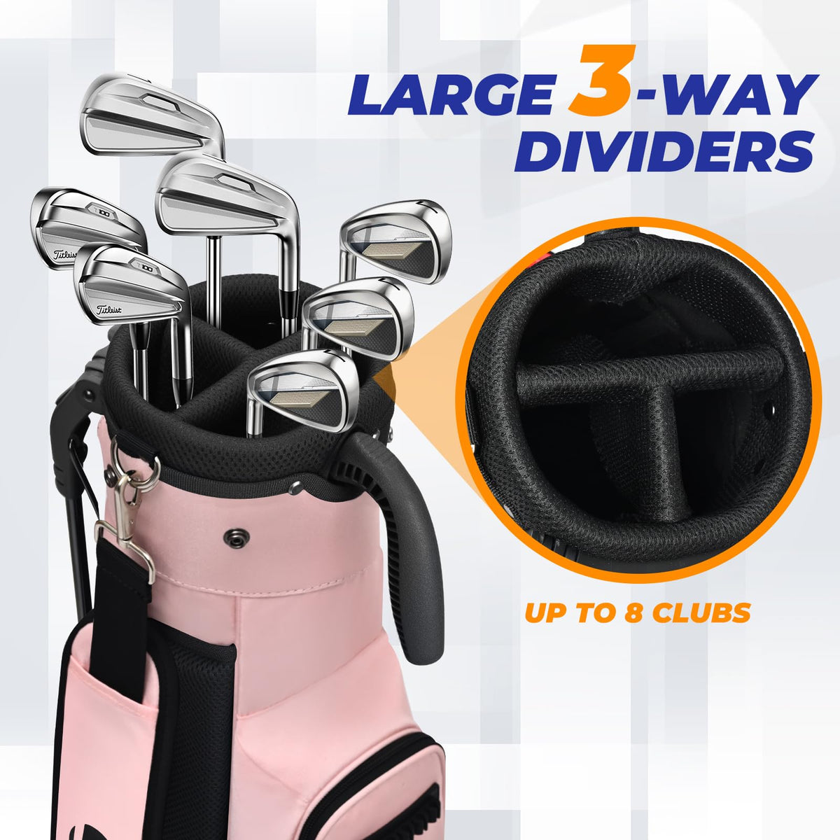 Sturdum golf stand bag side pocket open for quick access to essentials.