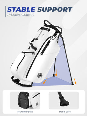 Sturdum golf stand bag carbon-reinforced legs provide stable support on uneven terrain