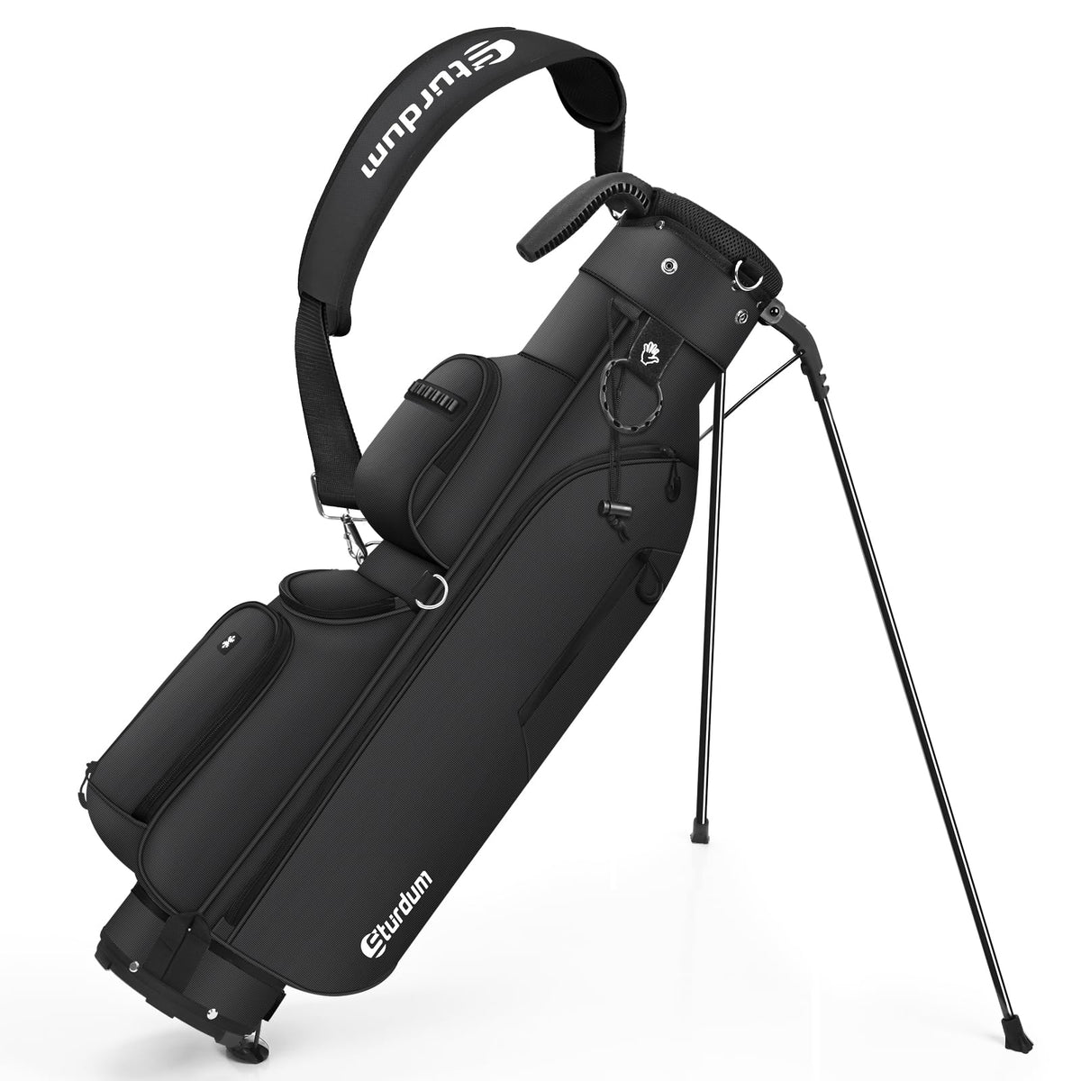 Sturdum golf stand bag top divider keeps clubs organized for quick access.