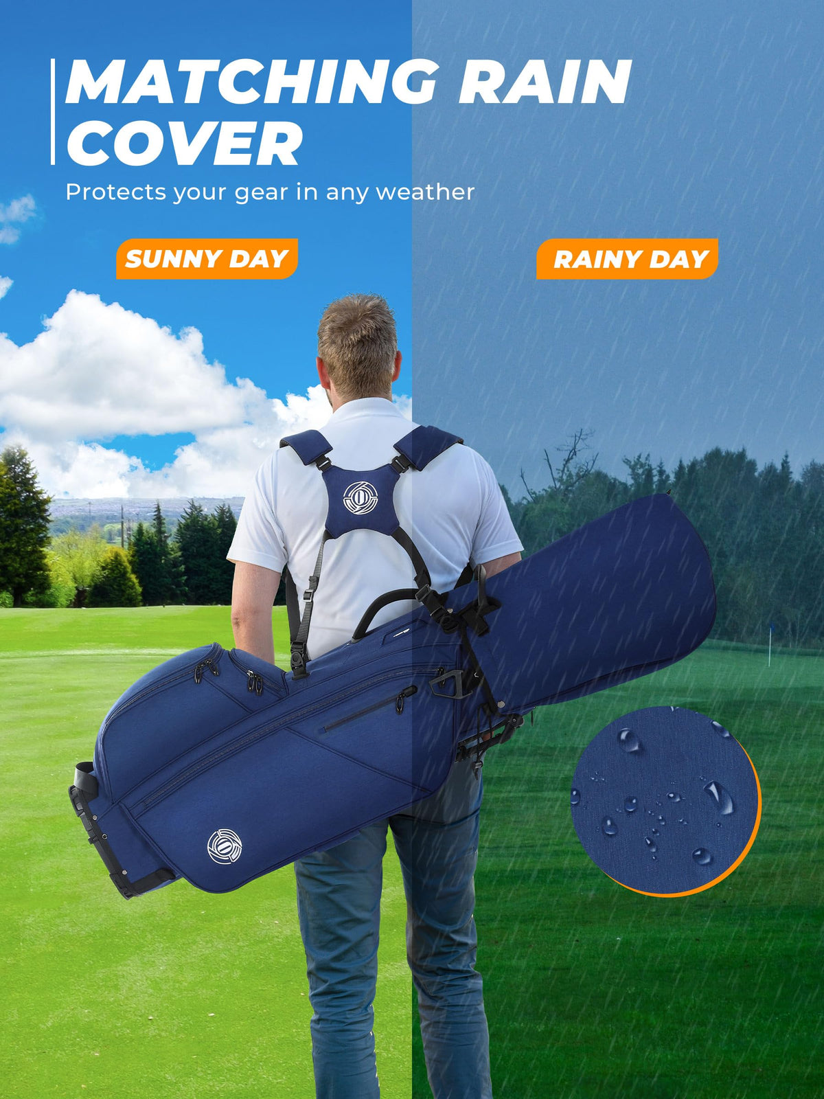 Sturdum umbrella holder adds quick shade in sun or rain.