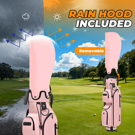 Sturdum golf stand bag velvet-lined pocket protects valuables during rounds.