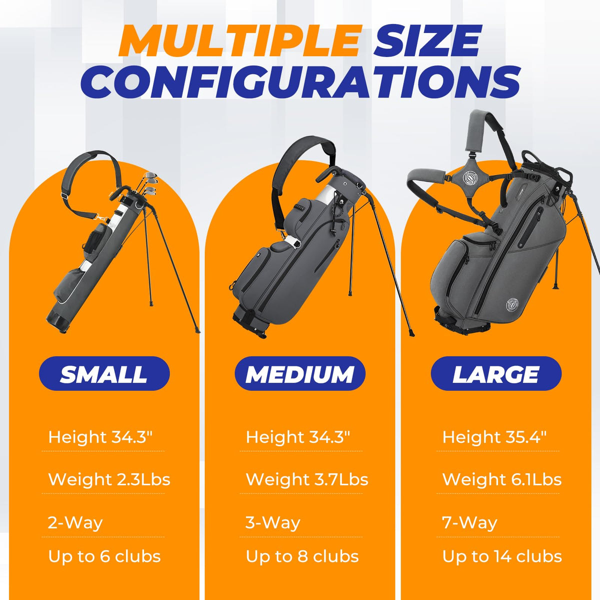 Sturdum Golf Stand Bag weatherproof fabric, resistant to scratches and light rain