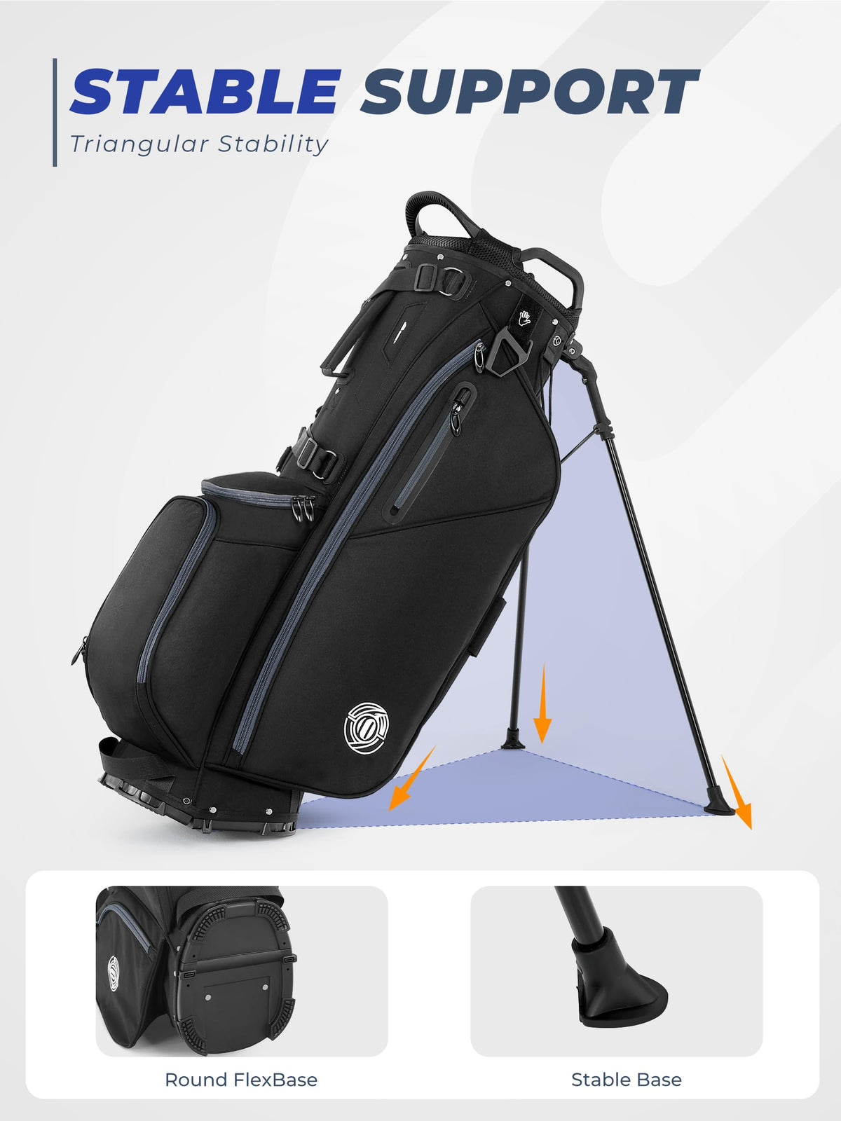 Sturdum insulated cooler pocket keeps beverages or snacks cool mid-round.