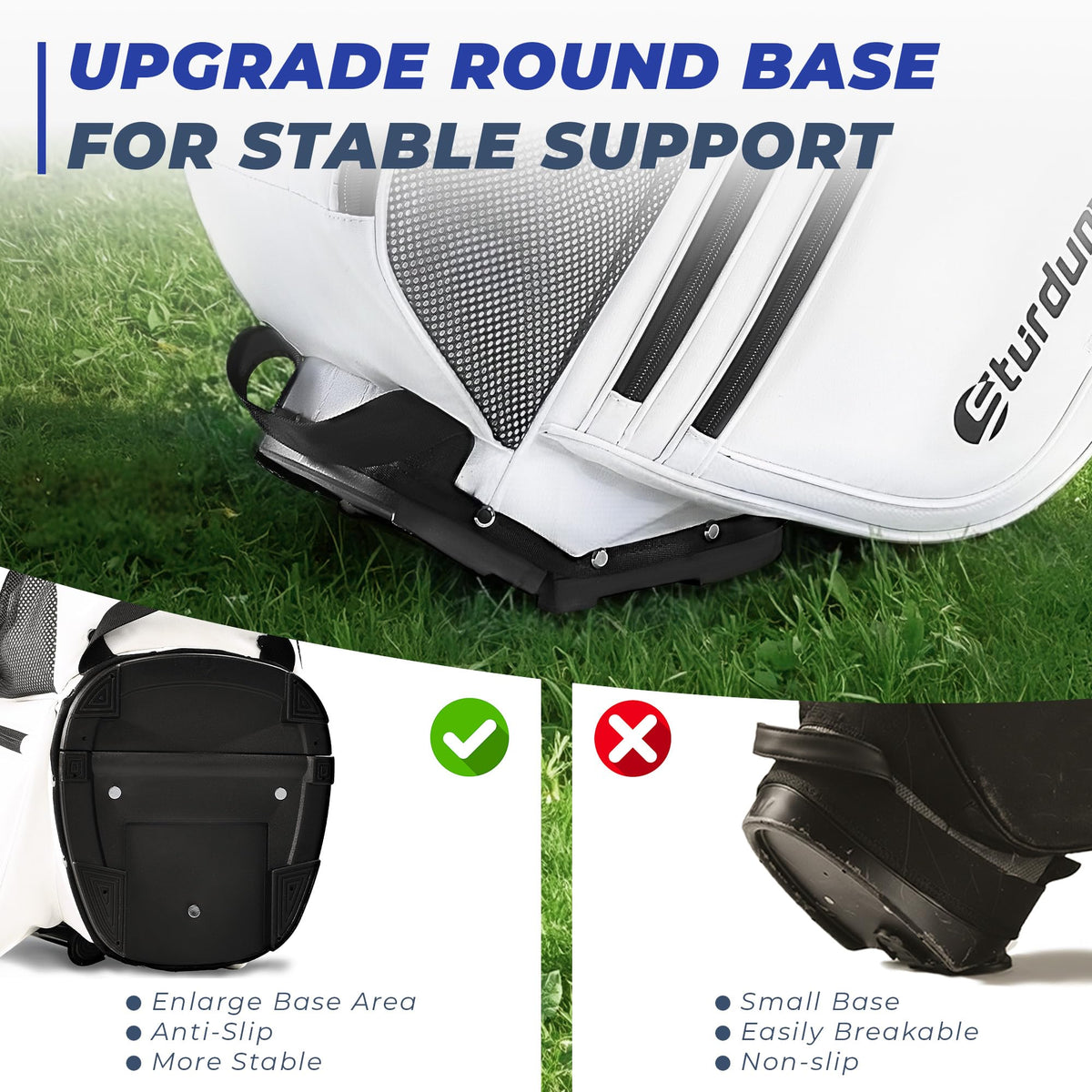 Sturdum quick drop tees pocket for fast tee access.