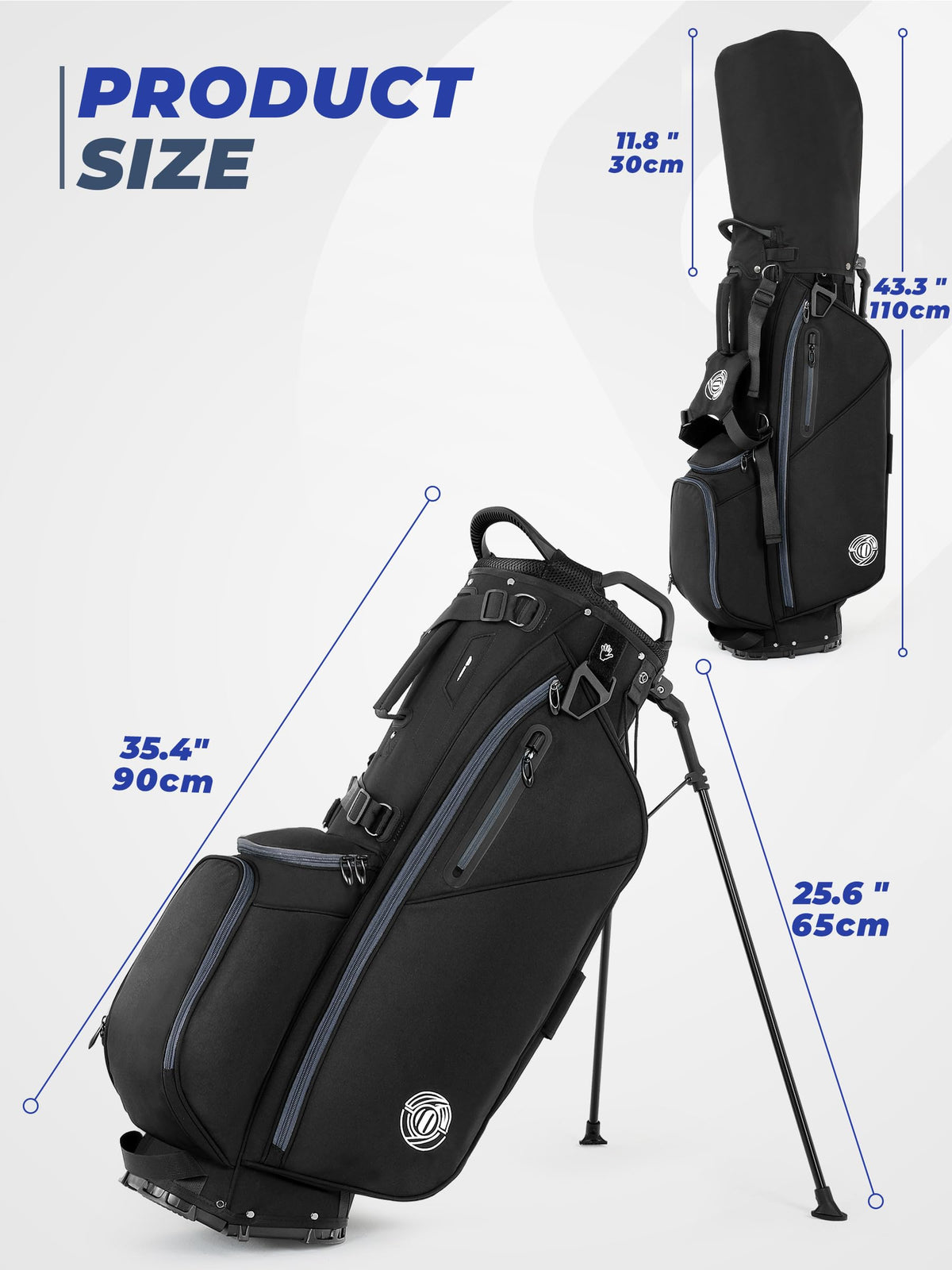 Sturdum rangefinder sleeve and towel ring add tournament-ready convenience.