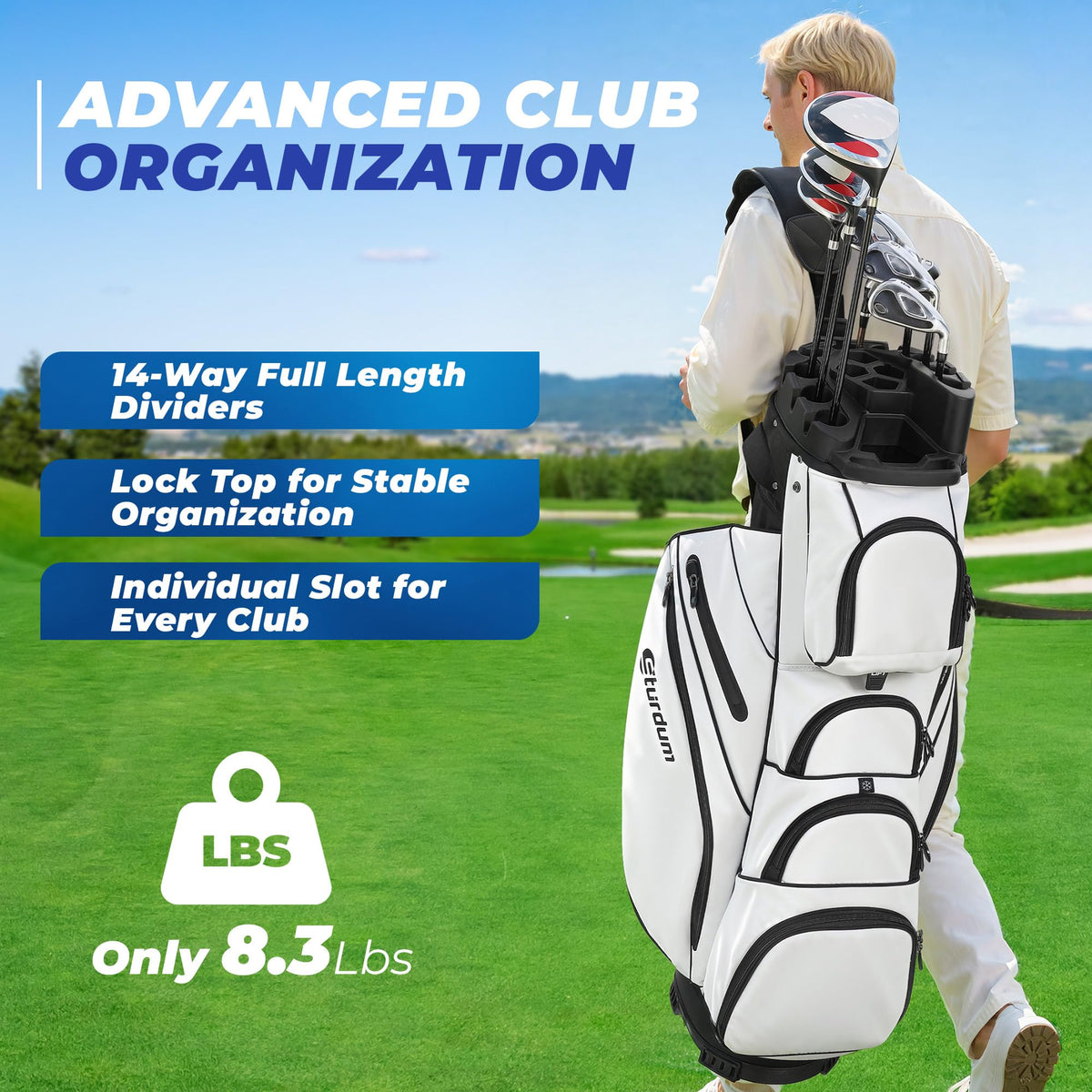 Sturdum T-Lock Golf Cart Bag rigid shell protecting clubs during transport