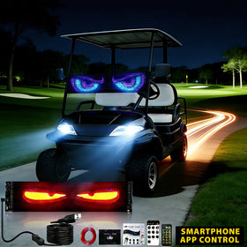 Suacopzar Devil Eyes Light 64x16 LED matrix powering dynamic color displays.
