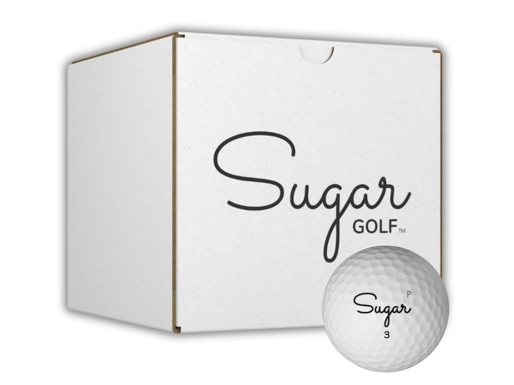 Sugar Golf Pure ball with 3-piece construction for consistent distance and feel.