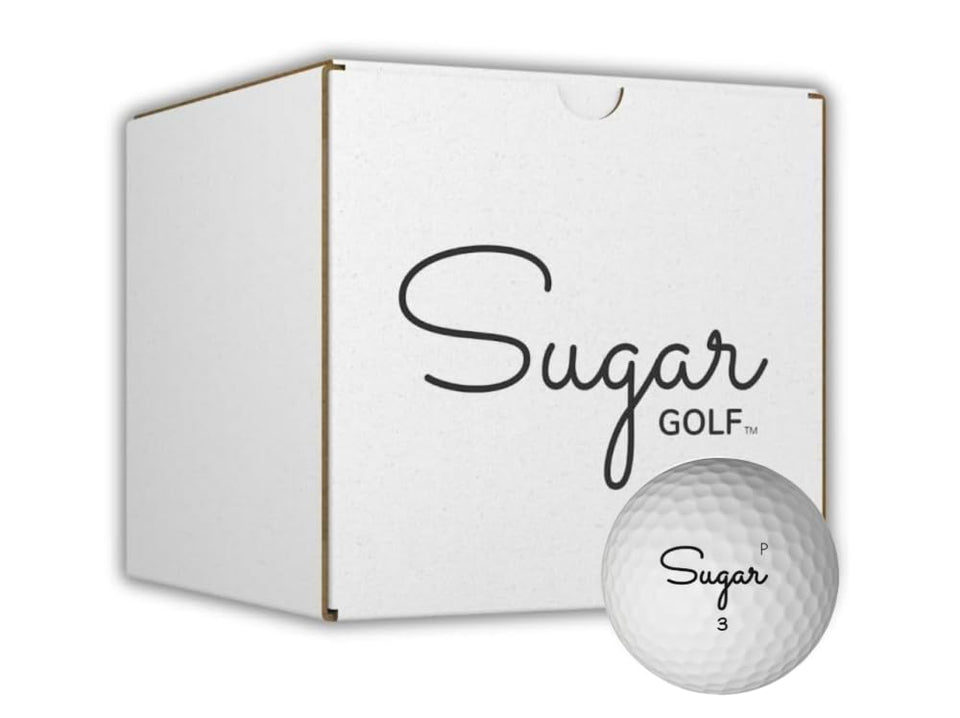 Sugar Golf Pure ball with 3-piece construction for consistent distance and feel.