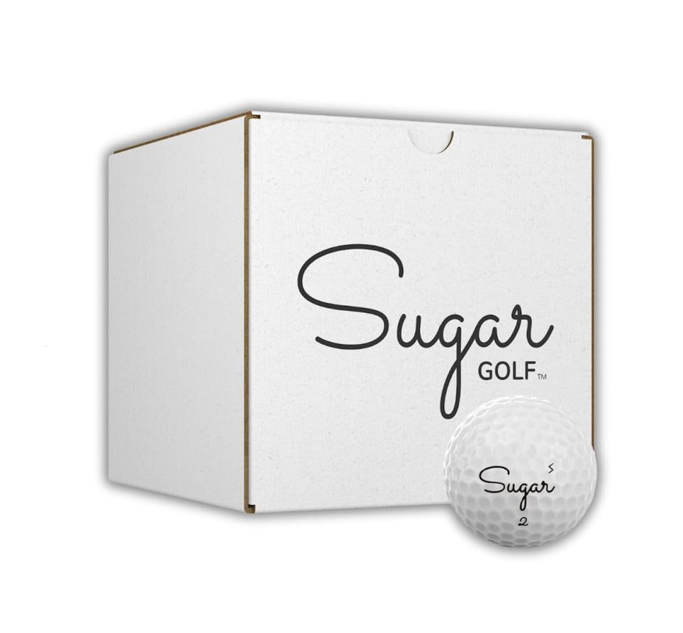 Sugar Golf Soft with 2-piece construction and soft Surlyn cover for balanced feel.
