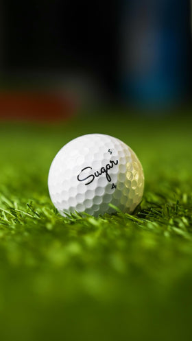 Sugar Golf Soft 342-dimple pattern promotes a smooth, stable flight.
