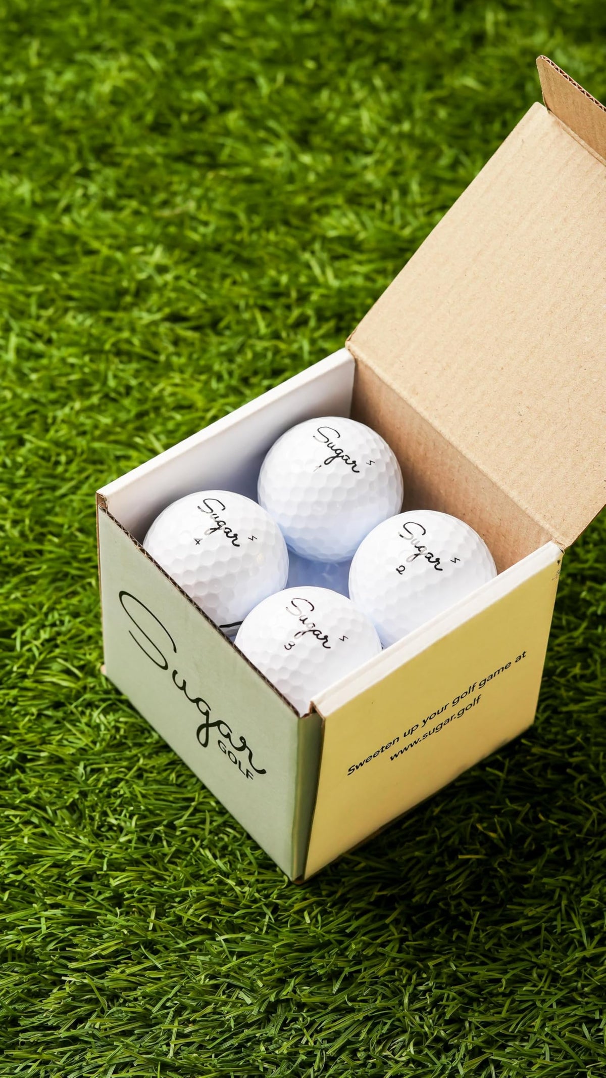 Sugar Golf Soft box contains 8 balls for convenient practice and rounds.