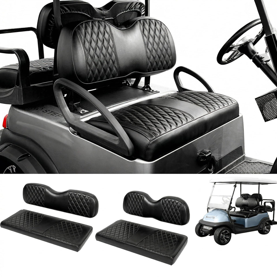 SugarFox front seat cover on a golf cart adds refreshed interior style