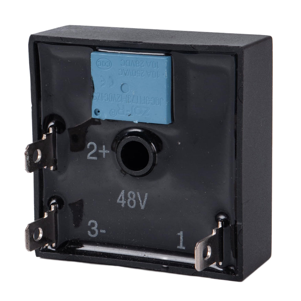 SUGASKET brake light timer relay in a 12V-24V setup for golf carts.