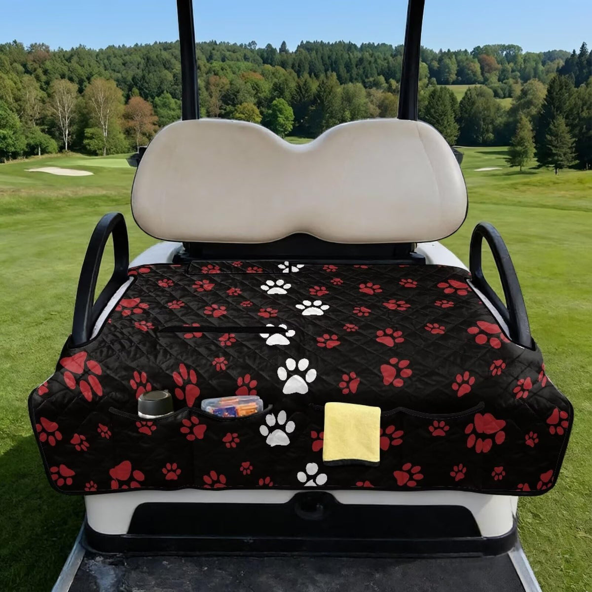 Suhoaziia Hawaiian flowers pattern seat cover adds tropical flair and protection.