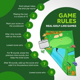SuiMono Battle Golf Game adjustable-height clubs for all ages.
