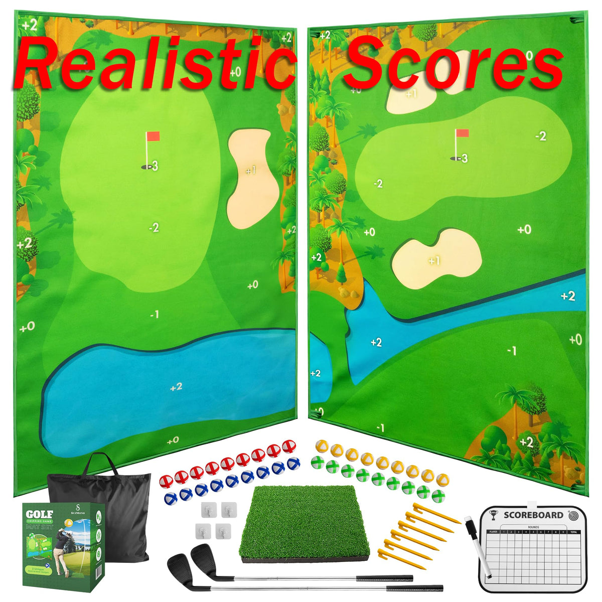 SuiMono Battle Golf Game dual-sided mat for versatile indoor and outdoor play.