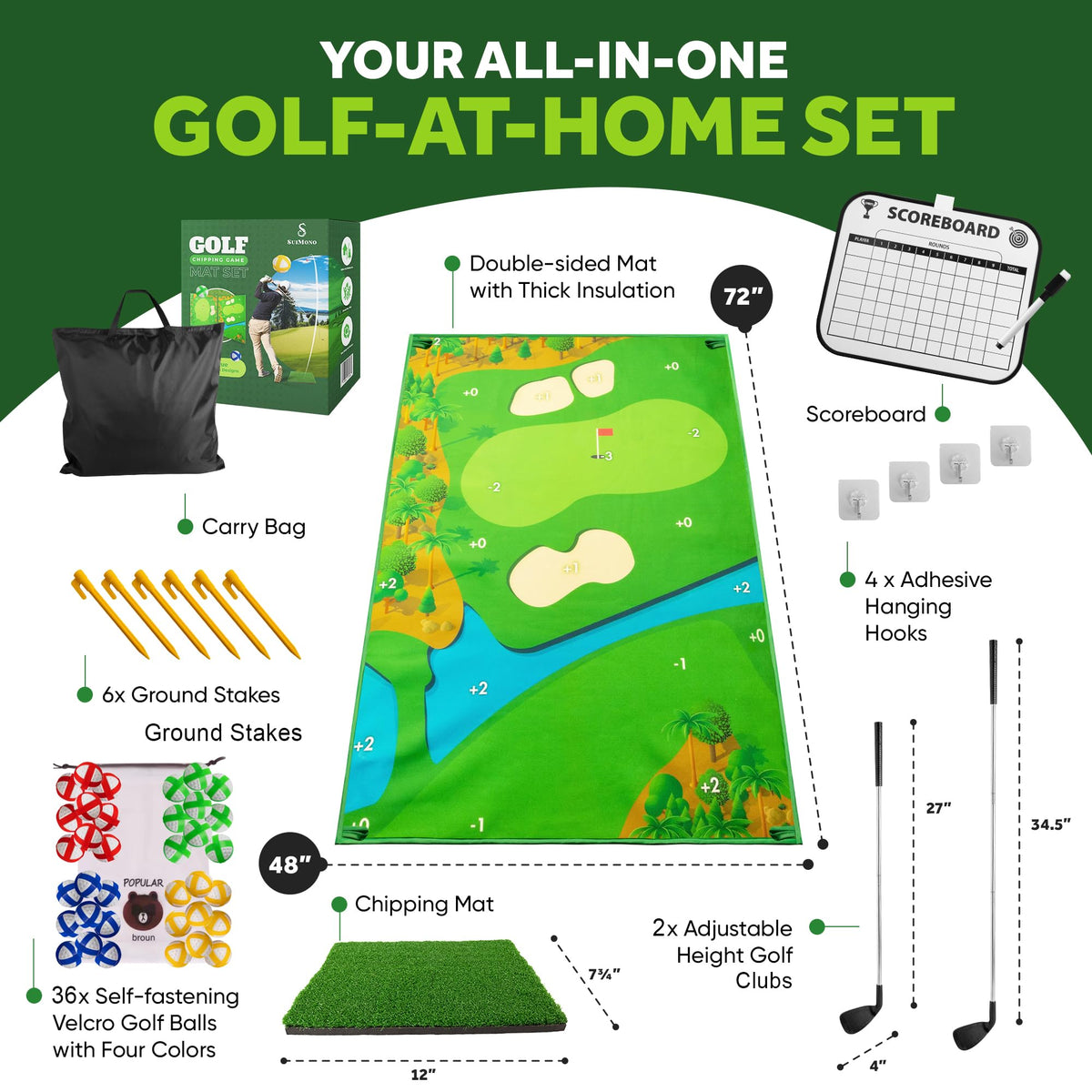 SuiMono Battle Golf Game family play with two clubs and balls.