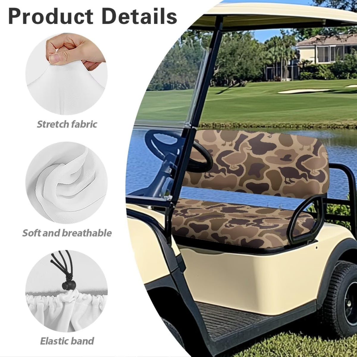 SUITOSELFY backrest cover in duck hunting camo adds rugged flair