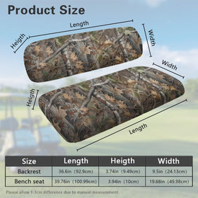 Installed on a golf cart, SUITOSELFY camo seat cover offers a refreshed look.