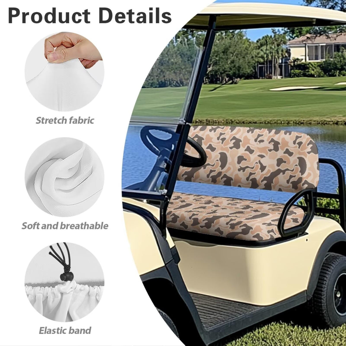 SUITOSELFY Duck Camo Seat Cover durable fabric for long-lasting use.