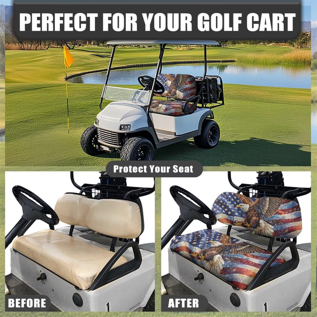 SUITOSELFY non-slip-golf-cart-cushion grips securely during rides.