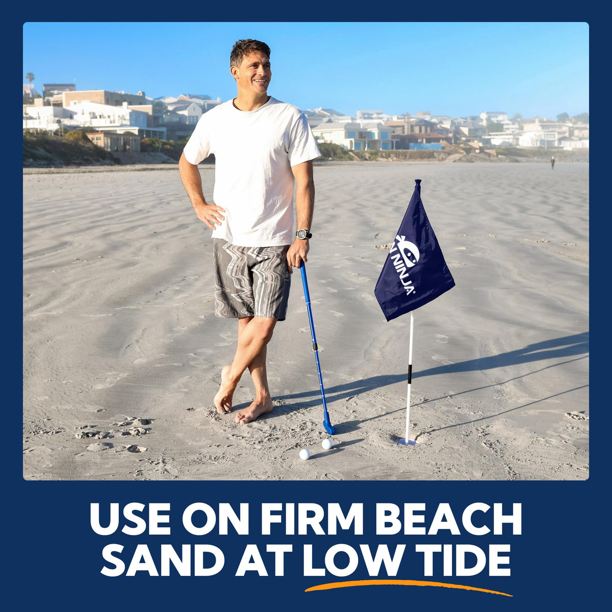 SUN NINJA adjustable putters enabling personalized stroke at the beach