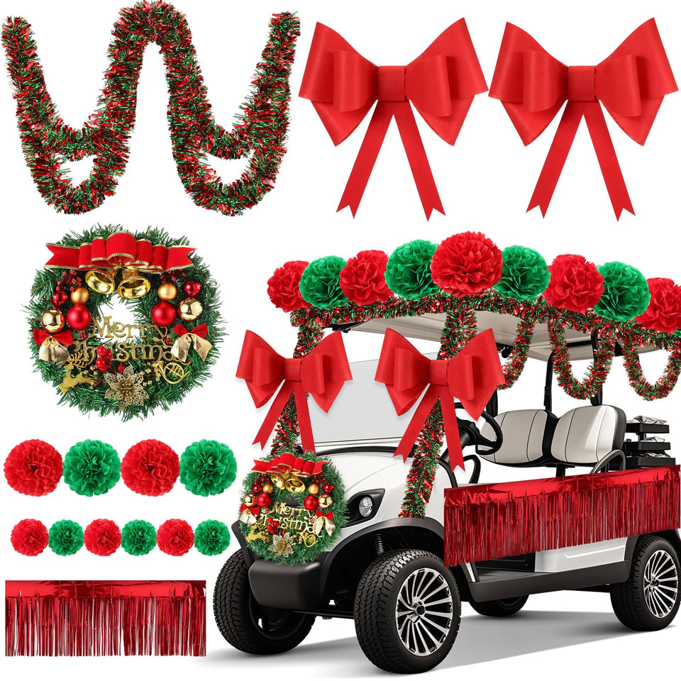 Suncalla 19-inch jumbo bow enhances the cart with festive drama for parades