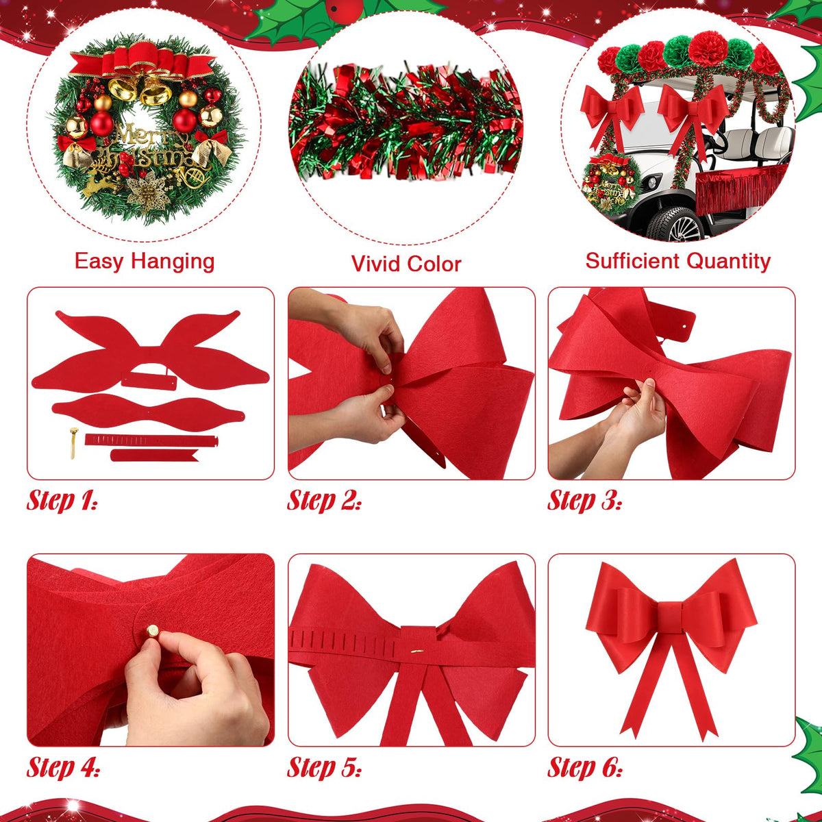 Suncalla pompoms 12inch red provide vibrant contrast for Christmas parades