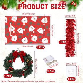 Suncalla Christmas golf cart wreath adds outdoor ready decor