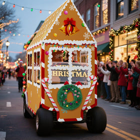 Suncalla colorful garland adds cheerful texture to golf cart