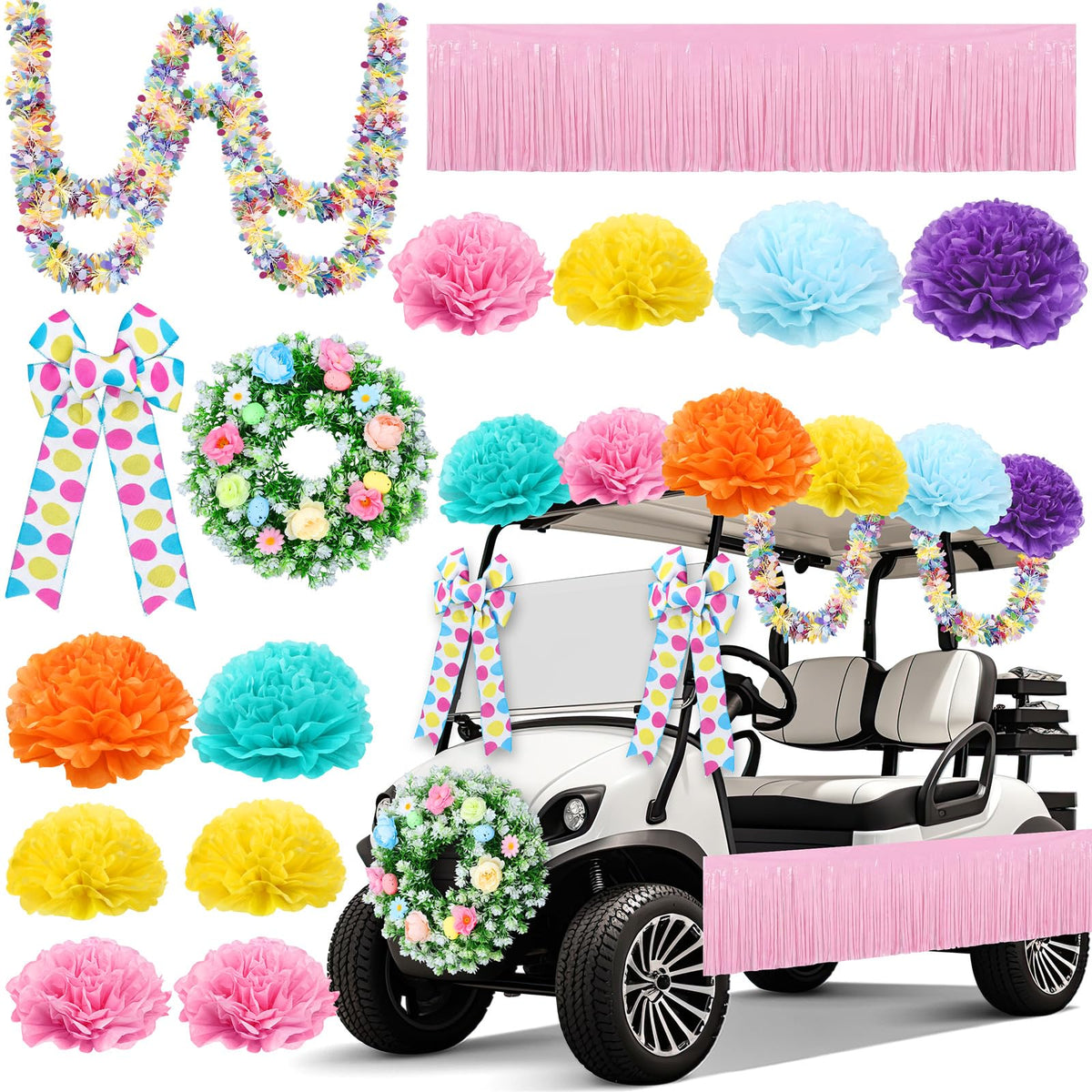 Suncalla Easter golf cart bowties add festive flair for parades