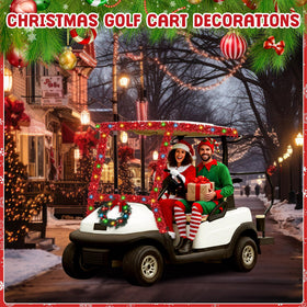 Suncalla 32.8 ft garland provides continuous festive accents on the golf cart