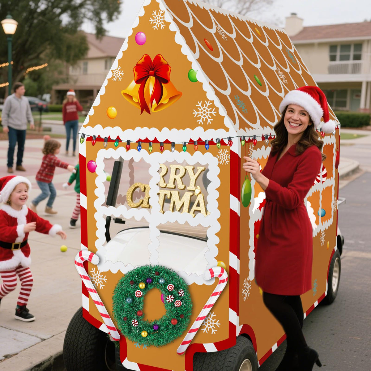 Suncalla complete festive kit transforms your golf cart into a holiday centerpiece