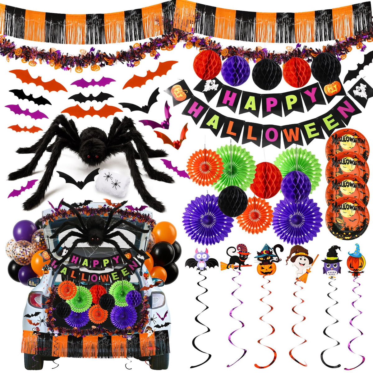 Suncalla 3D bat stickers add festive flair to trunks and golf carts.
