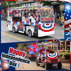 Suncalla American flag skirt creates dramatic vehicle accents and photos.
