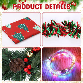 Suncalla red and green tinsel wreath adds bright holiday color to your cart.
