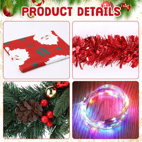 Suncalla red tinsel wreath brings vibrant holiday flair to your cart