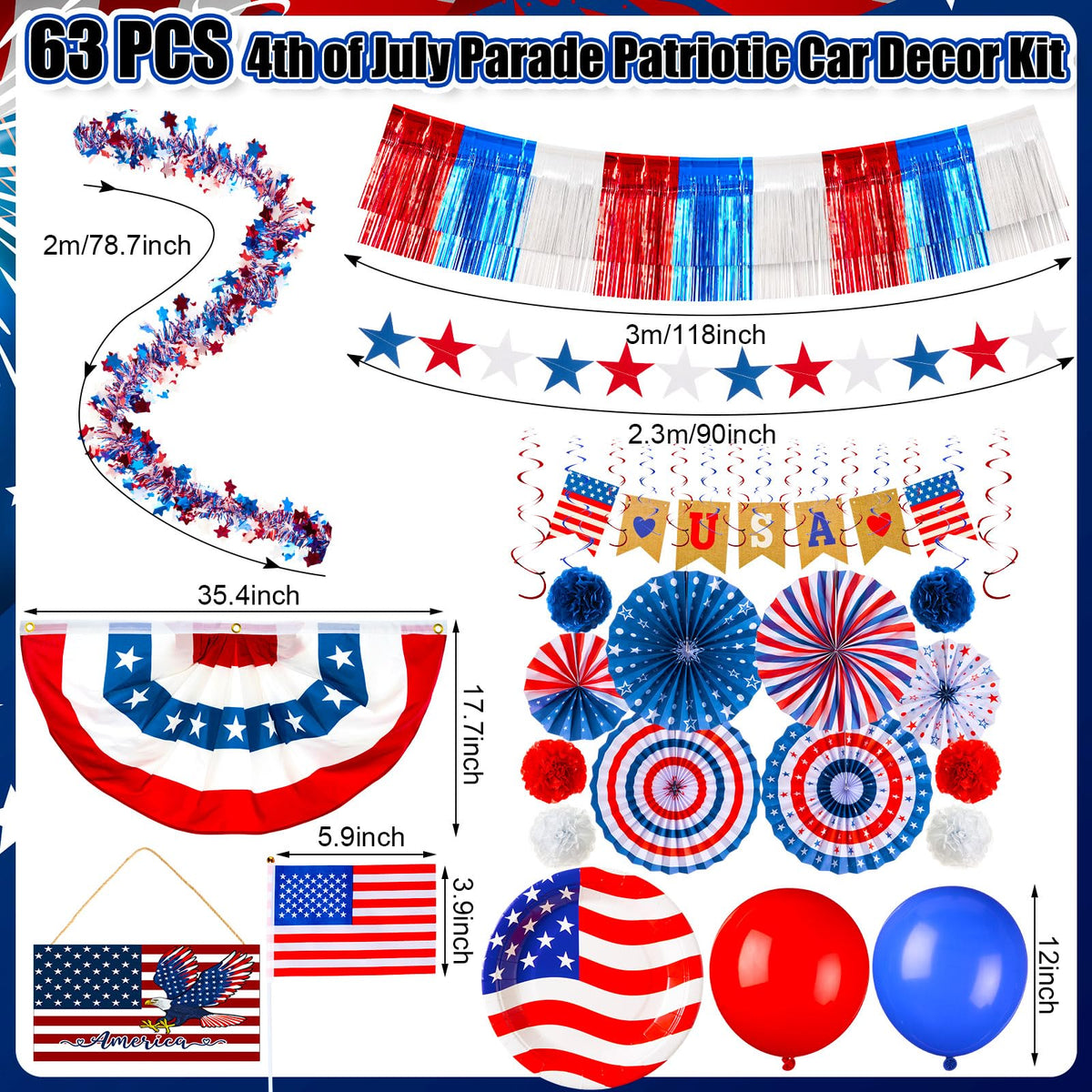 Suncalla American flag bunting brings bold color to outdoor decor.