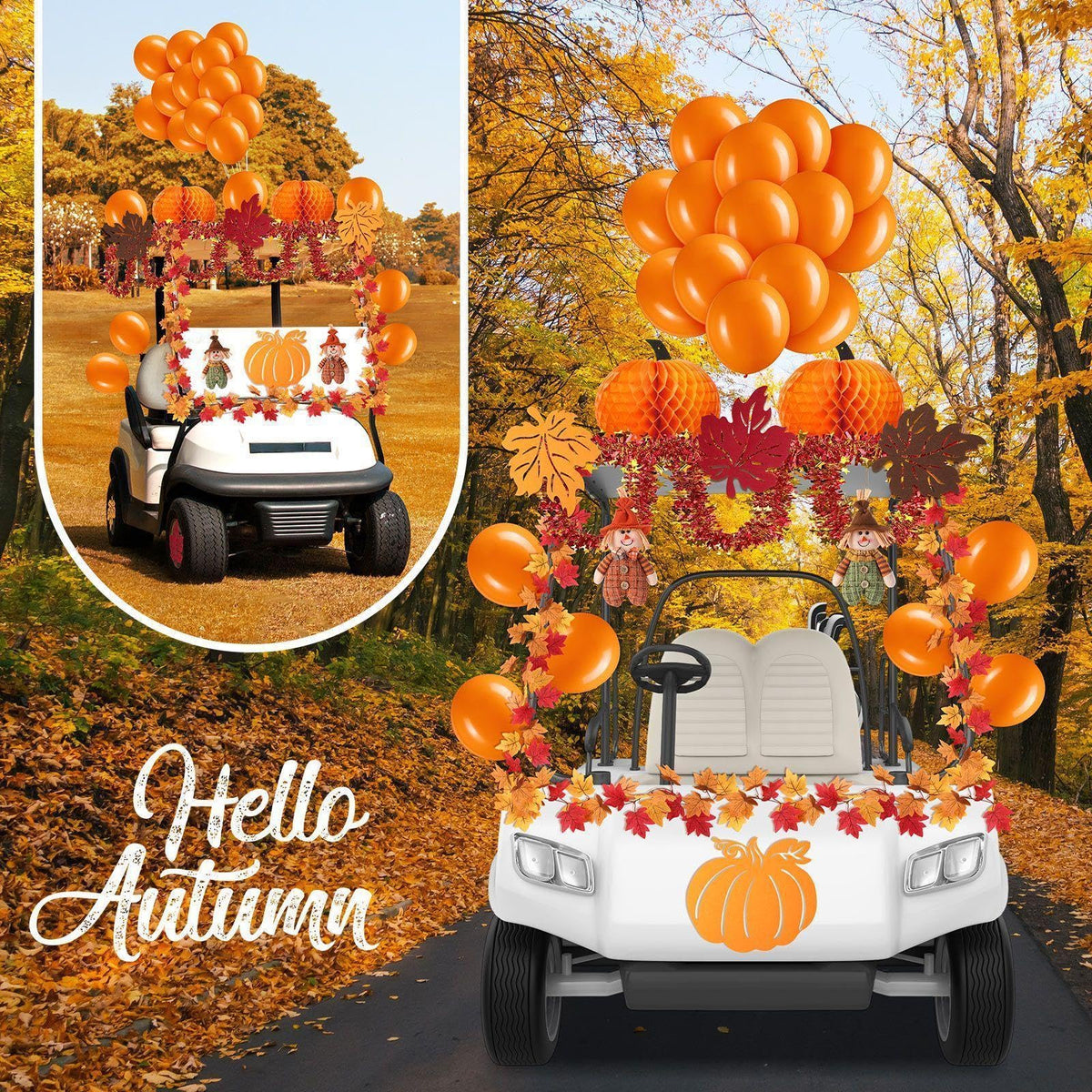 Suncalla Thanksgiving pumpkins and fall leaves felt accents for decor
